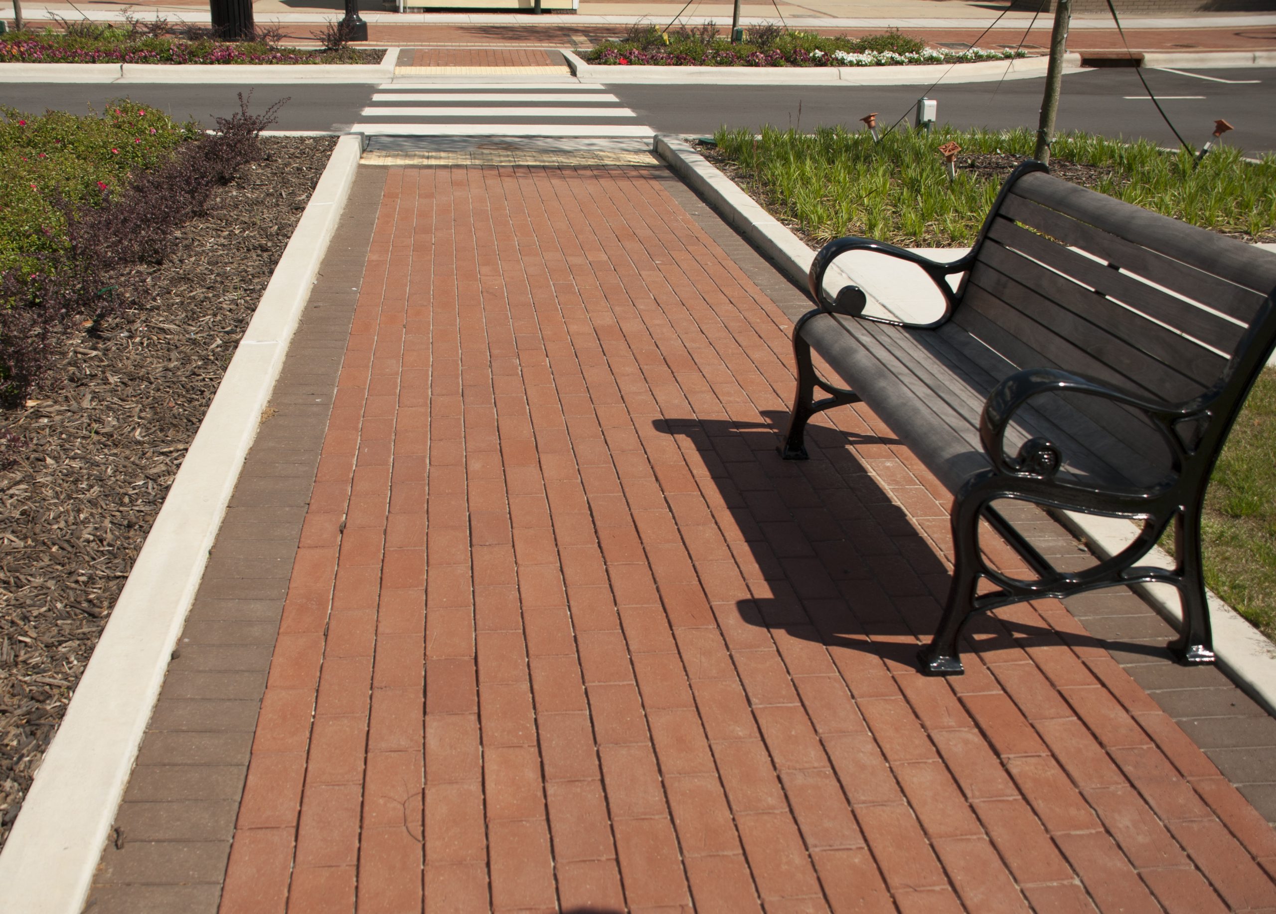Sidewalk w bench